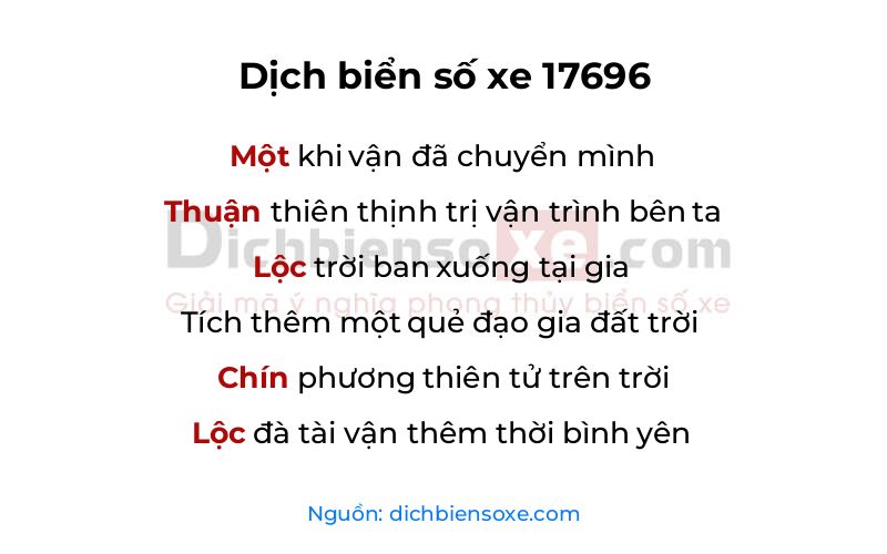 Dịch thơ biển số 17696