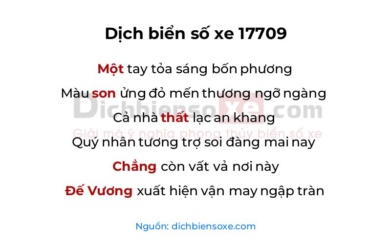 Dịch thơ biển số 17709
