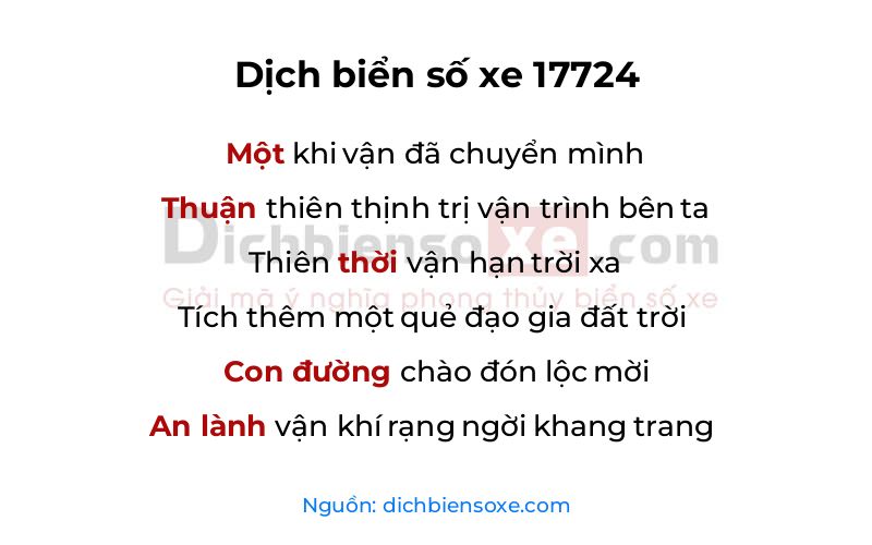Dịch thơ biển số 17724
