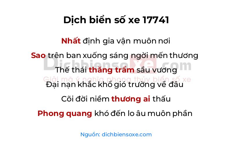 Dịch thơ biển số 17741