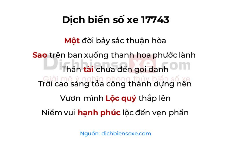 Dịch thơ biển số 17743