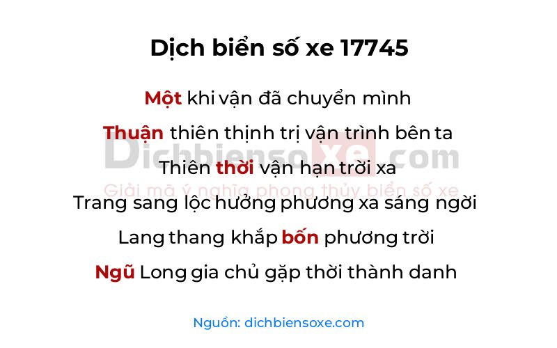 Dịch thơ biển số 17745