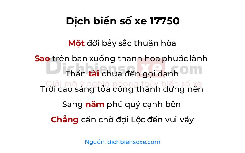 Dịch thơ biển số 17750