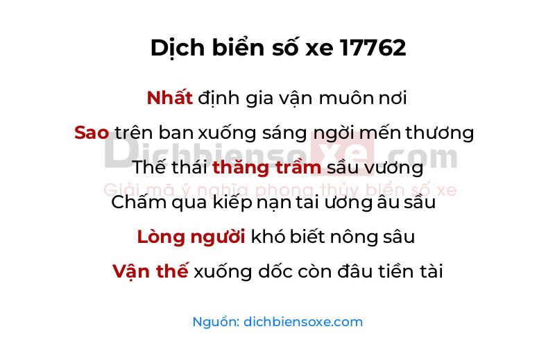 Dịch thơ biển số 17762