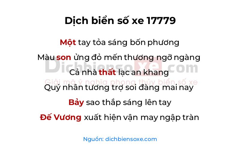 Dịch thơ biển số 17779