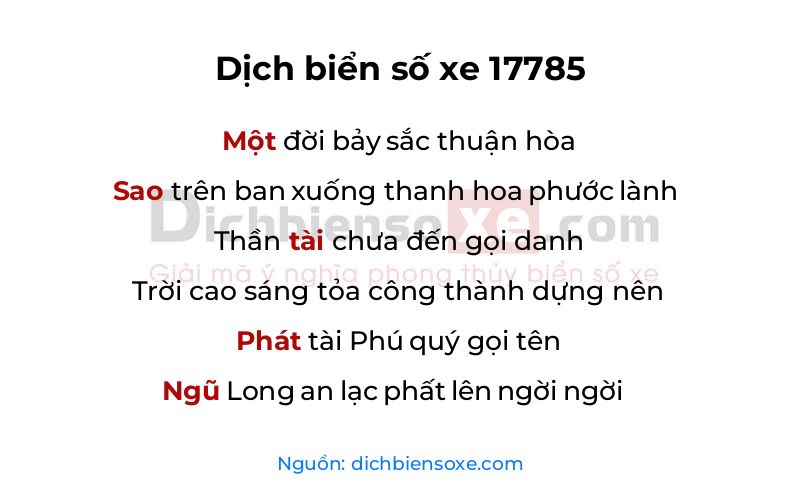 Dịch thơ biển số 17785
