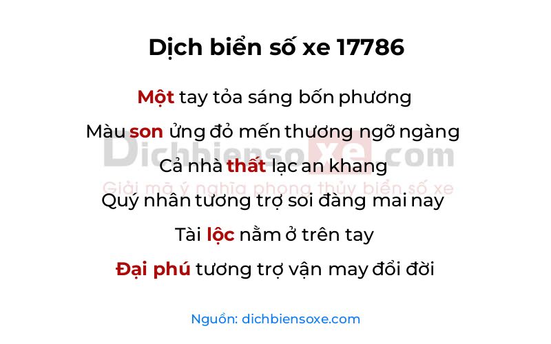 Dịch thơ biển số 17786