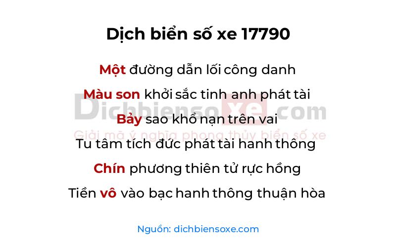 Dịch thơ biển số 17790