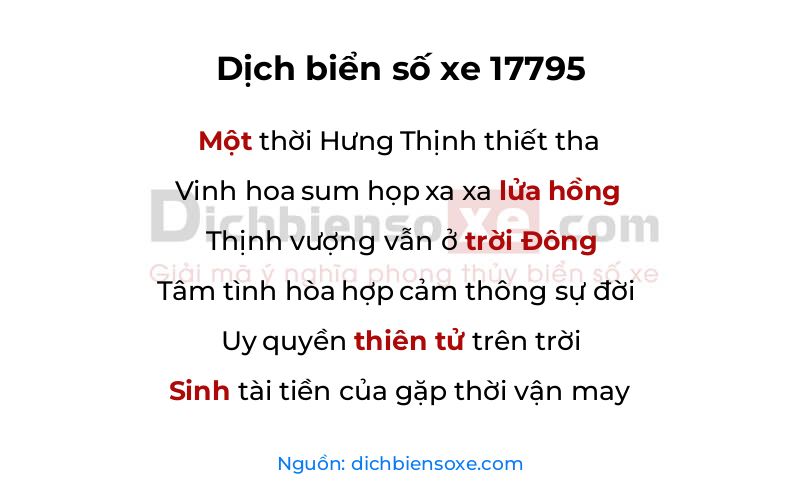 Dịch thơ biển số 17795