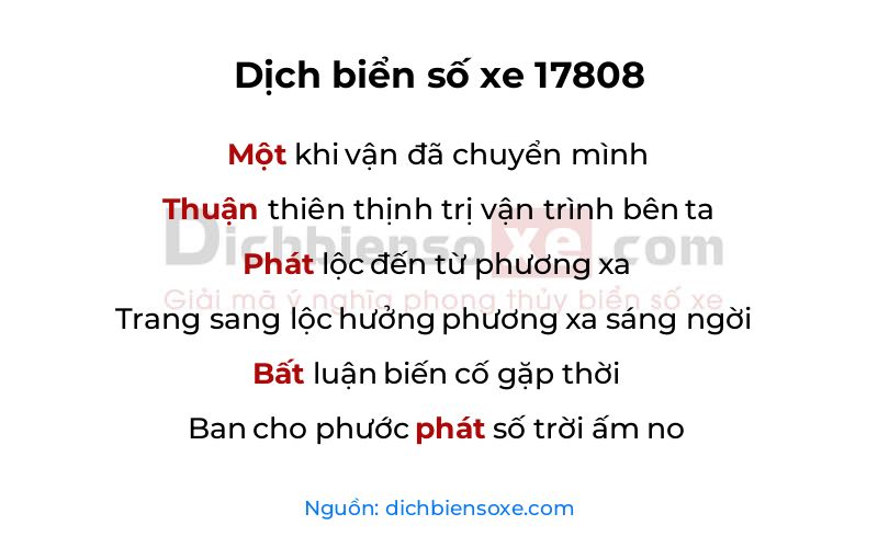 Dịch thơ biển số 17808