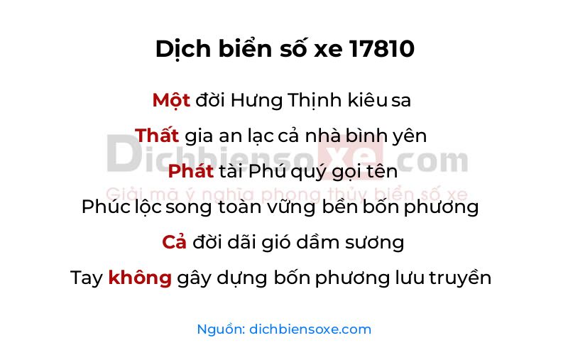Dịch thơ biển số 17810