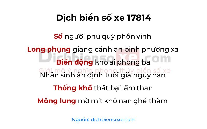 Dịch thơ biển số 17814