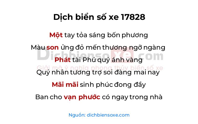 Dịch thơ biển số 17828