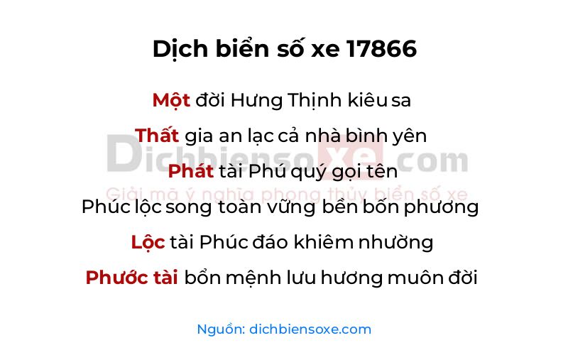 Dịch thơ biển số 17866