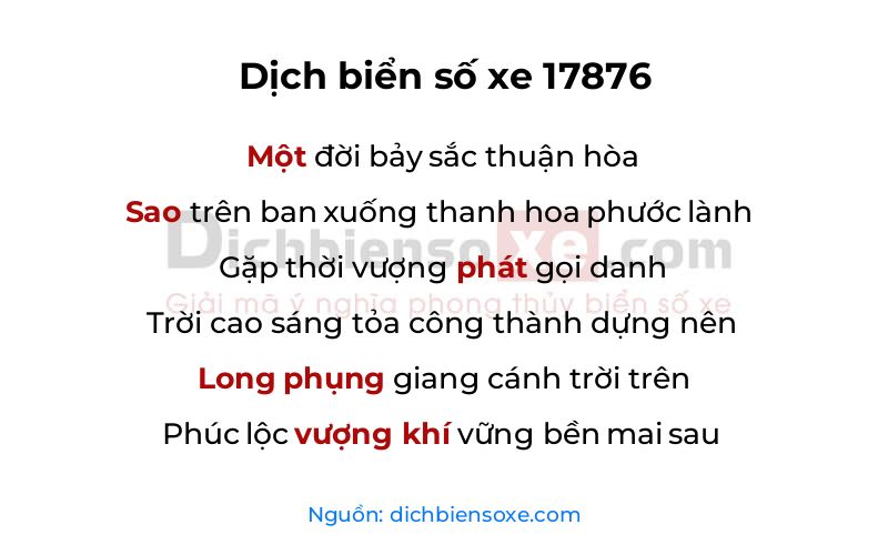 Dịch thơ biển số 17876