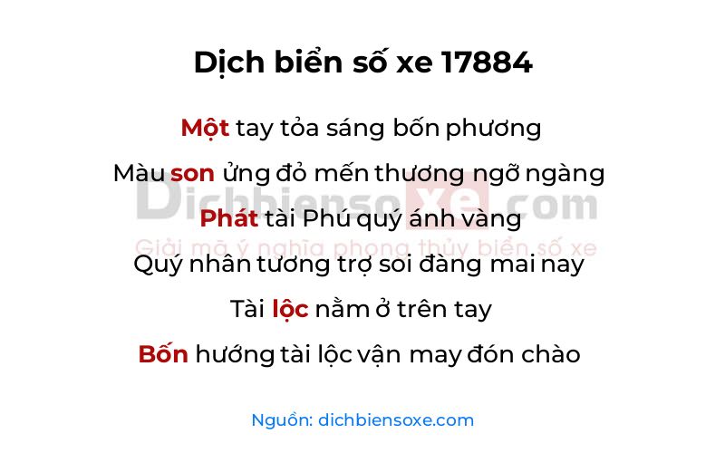 Dịch thơ biển số 17884
