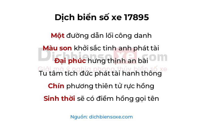 Dịch thơ biển số 17895