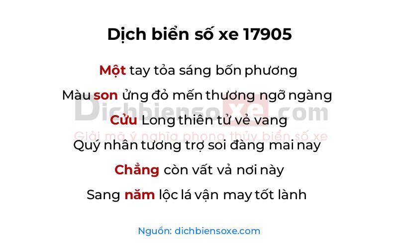 Dịch thơ biển số 17905