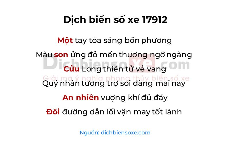 Dịch thơ biển số 17912