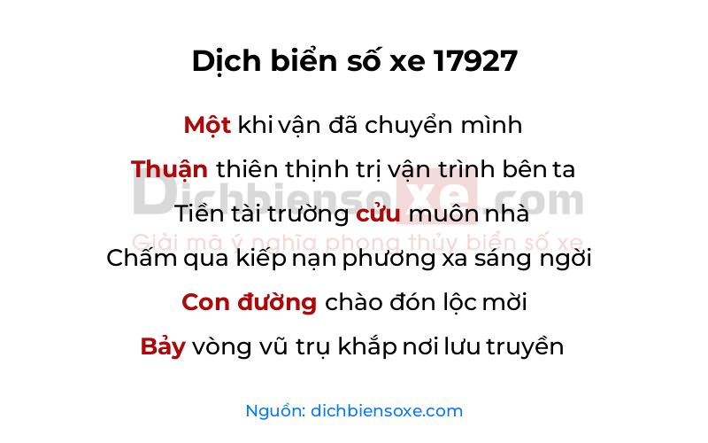 Dịch thơ biển số 17927