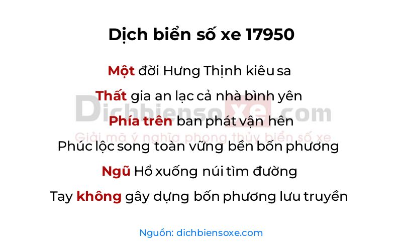 Dịch thơ biển số 17950