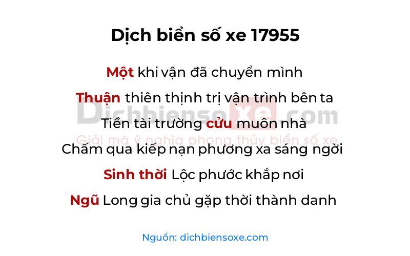 Dịch thơ biển số 17955