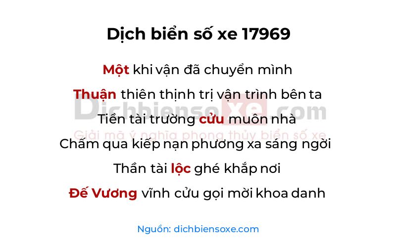 Dịch thơ biển số 17969