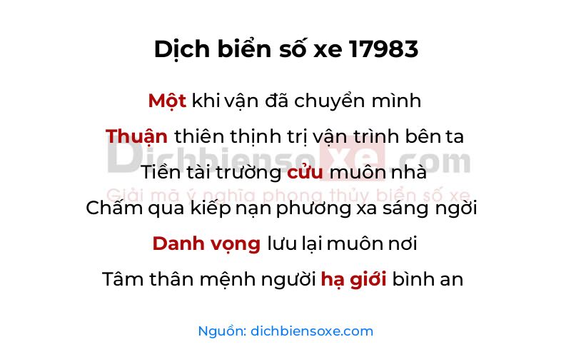 Dịch thơ biển số 17983