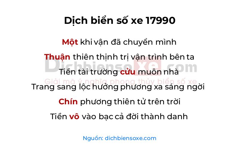 Dịch thơ biển số 17990