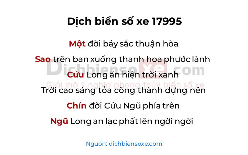 Dịch thơ biển số 17995
