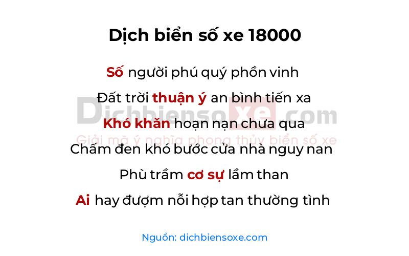 Dịch thơ biển số 18000