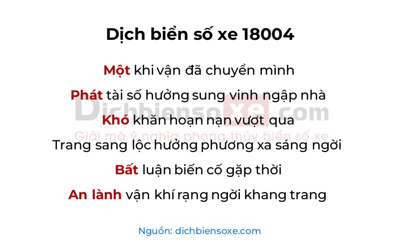 Dịch thơ biển số 18004