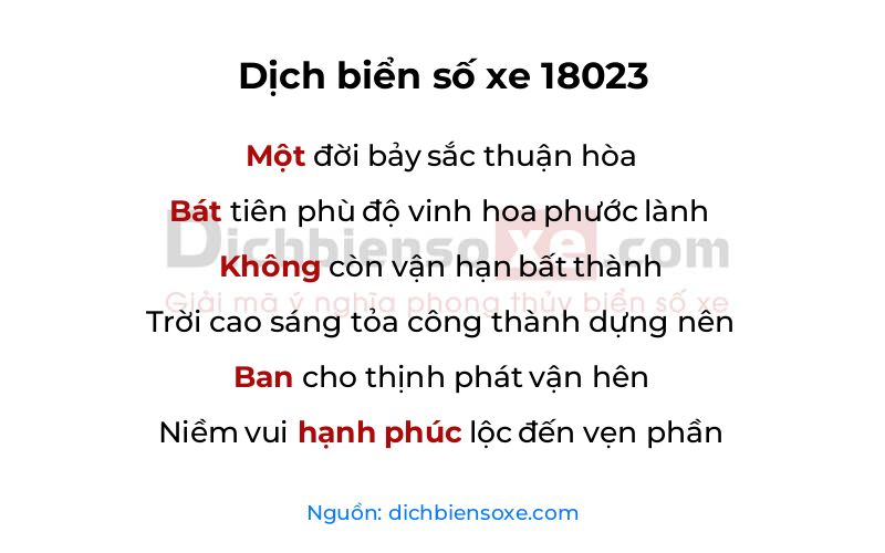 Dịch thơ biển số 18023