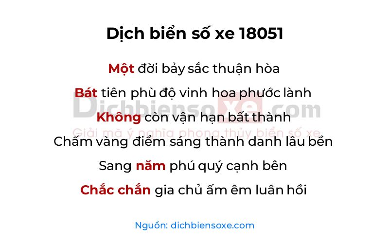 Dịch thơ biển số 18051