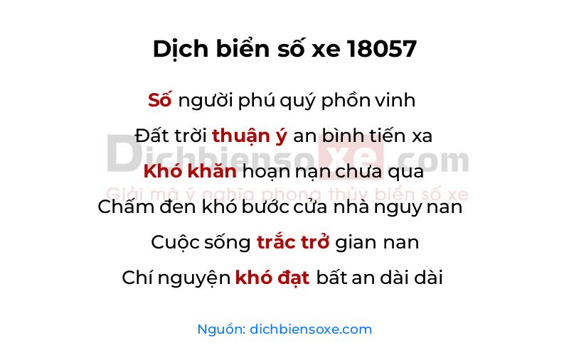 Dịch thơ biển số 18057