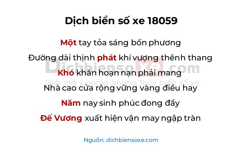 Dịch thơ biển số 18059