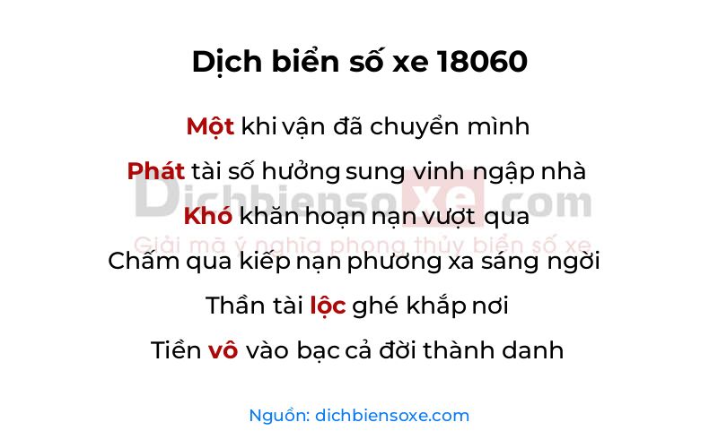 Dịch thơ biển số 18060