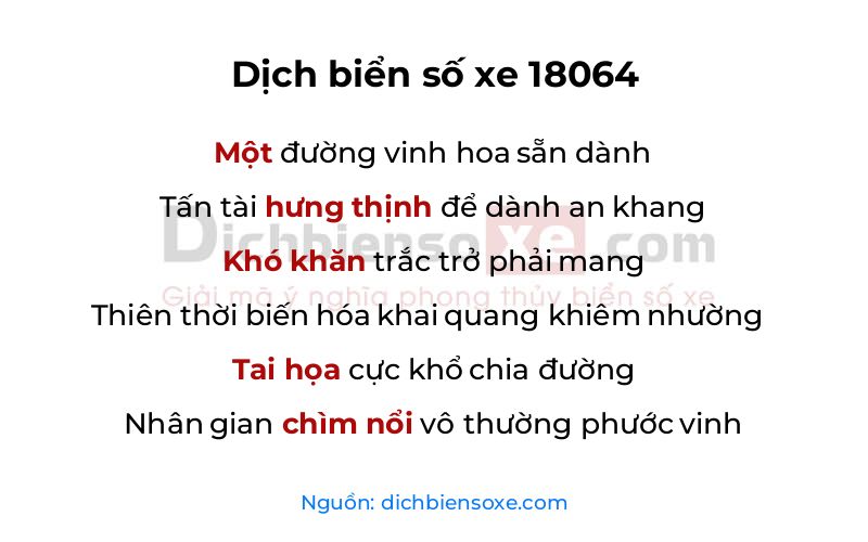Dịch thơ biển số 18064