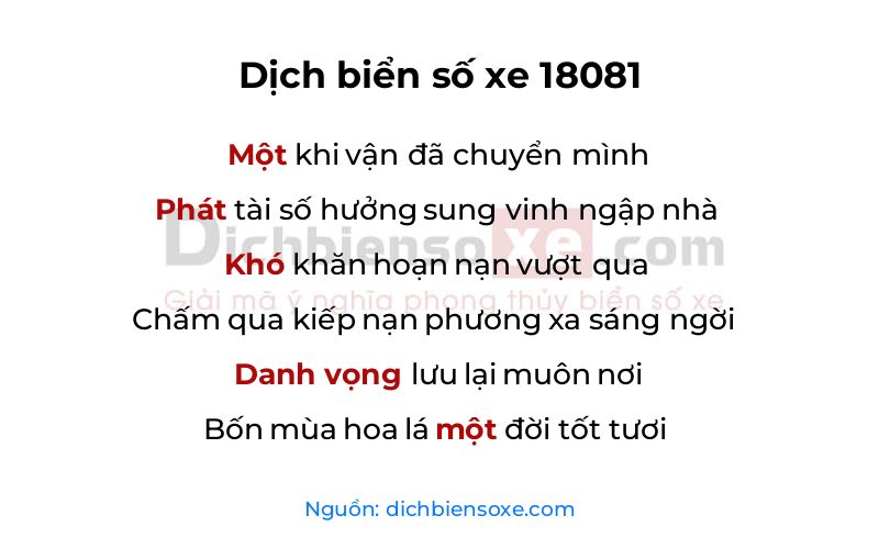 Dịch thơ biển số 18081