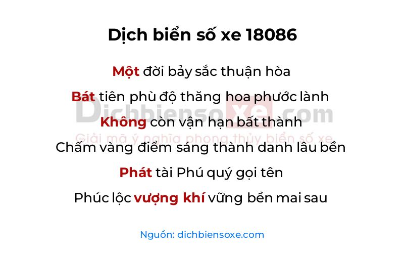 Dịch thơ biển số 18086