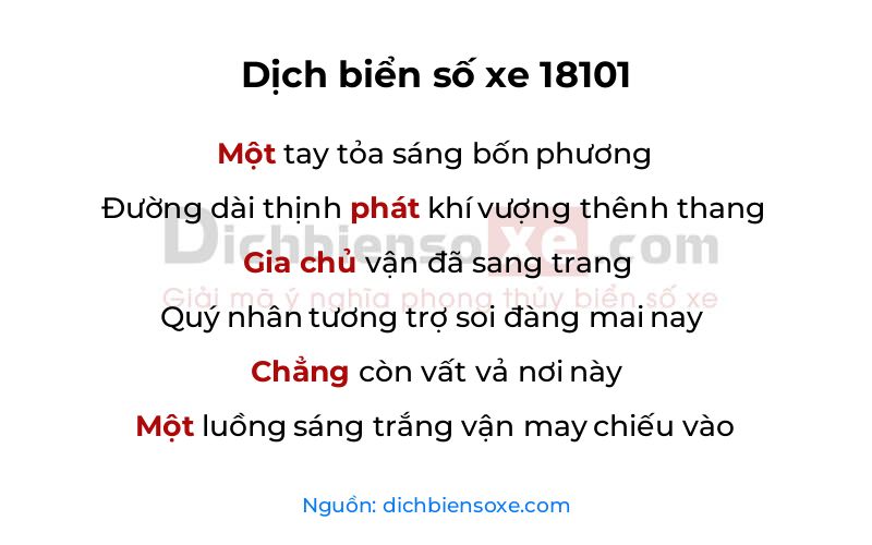 Dịch thơ biển số 18101