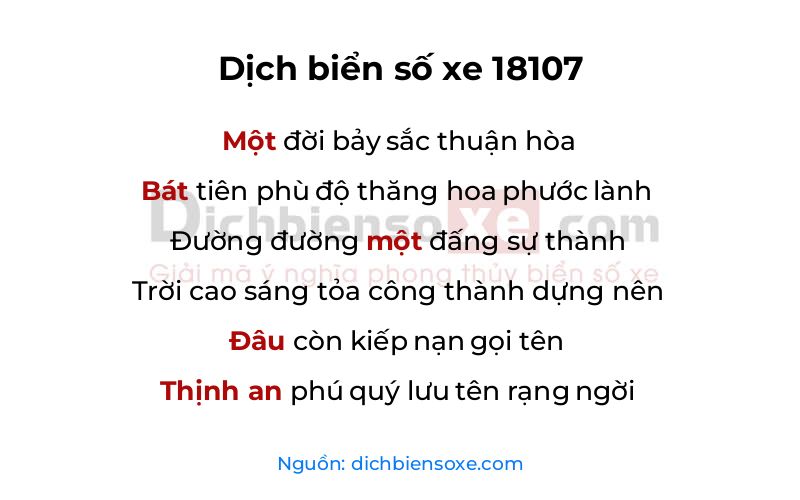 Dịch thơ biển số 18107