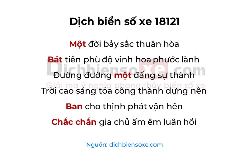 Dịch thơ biển số 18121