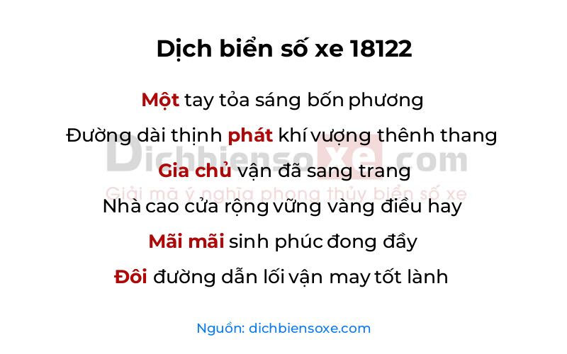 Dịch thơ biển số 18122