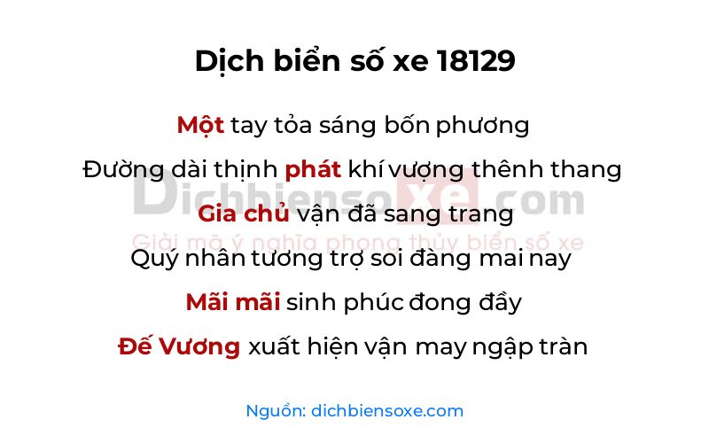 Dịch thơ biển số 18129