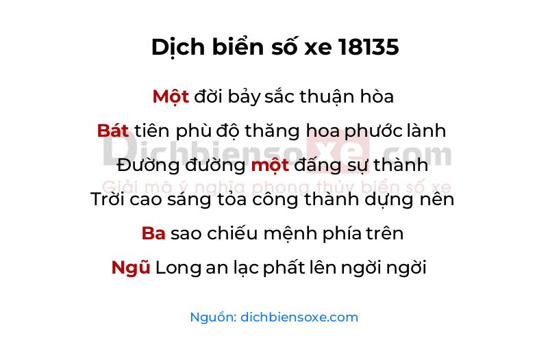 Dịch thơ biển số 18135