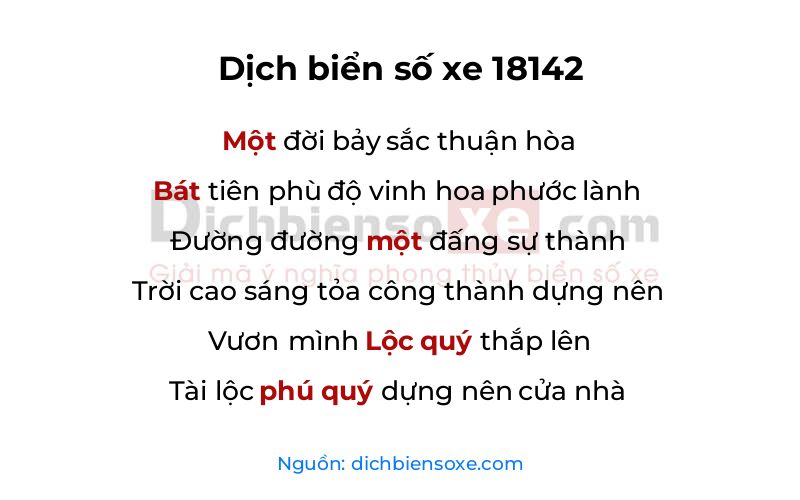 Dịch thơ biển số 18142