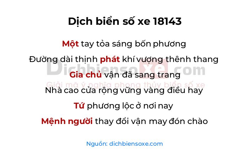 Dịch thơ biển số 18143