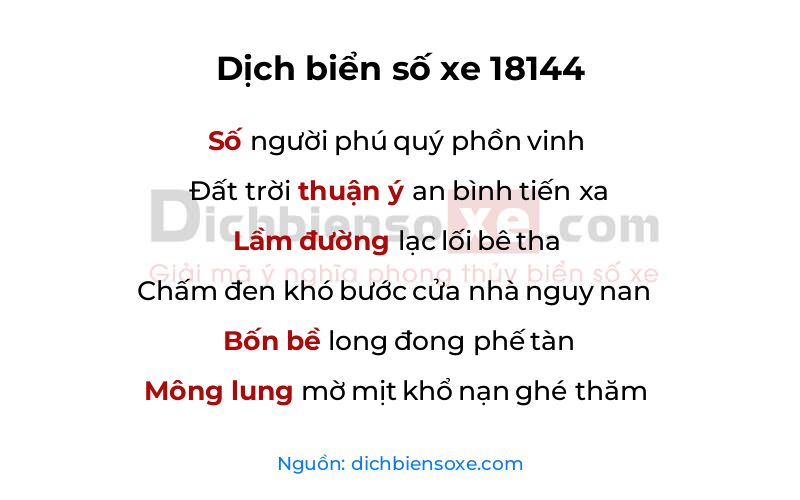 Dịch thơ biển số 18144
