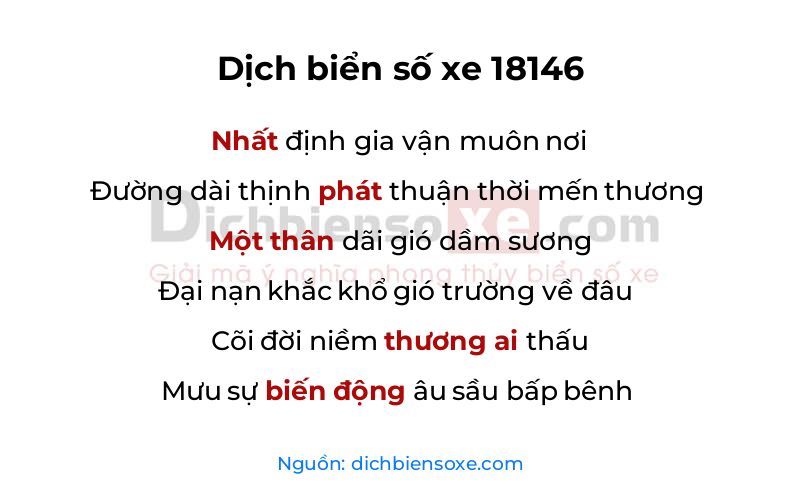 Dịch thơ biển số 18146